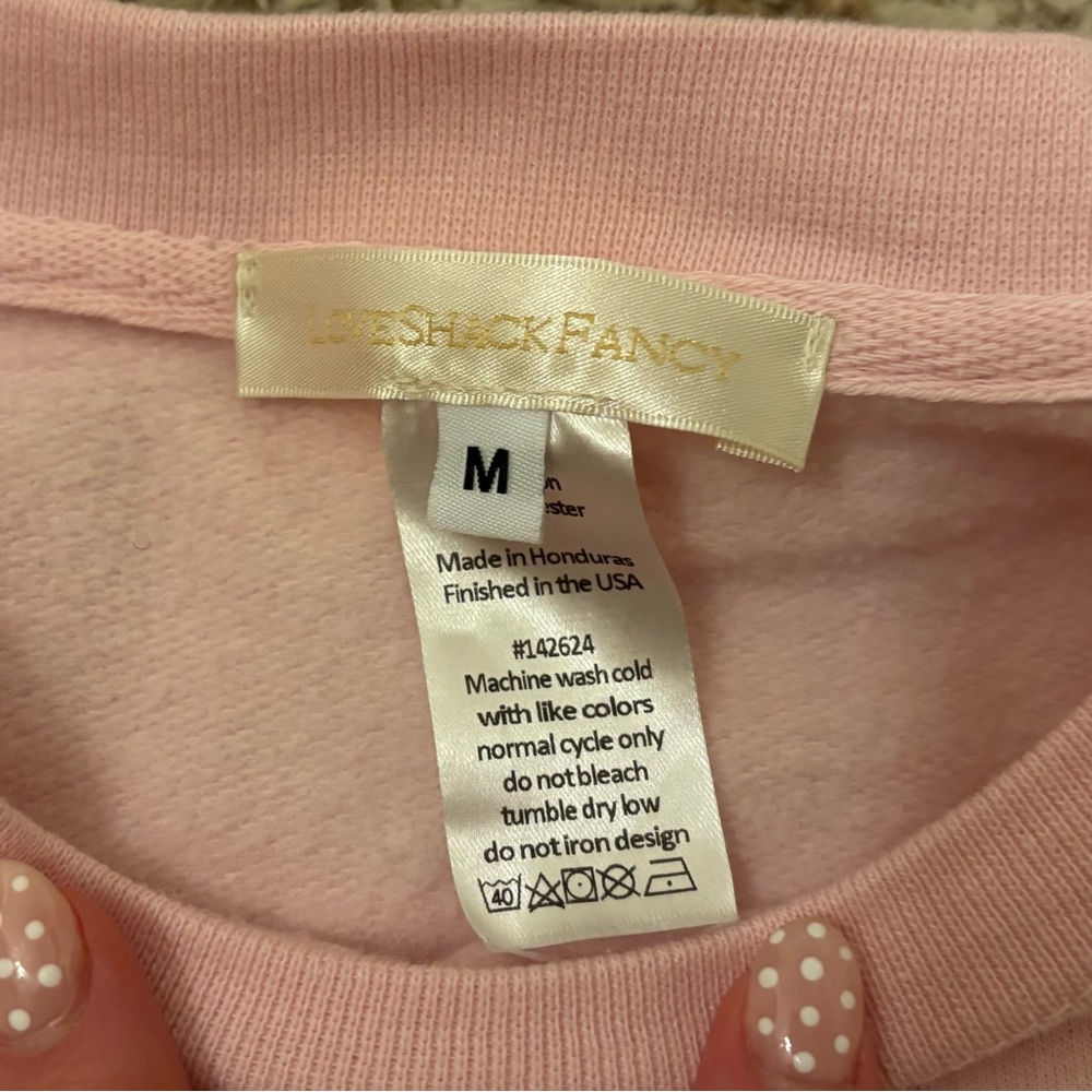 LoveShackFancy Pink Nashville Tennis Sweatshirt - Picture 3 of 3